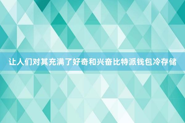 让人们对其充满了好奇和兴奋比特派钱包冷存储